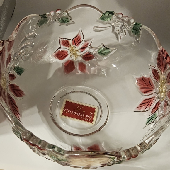 Mikasa Other - Mikasa Christmas Poinsettia Glass Bowl